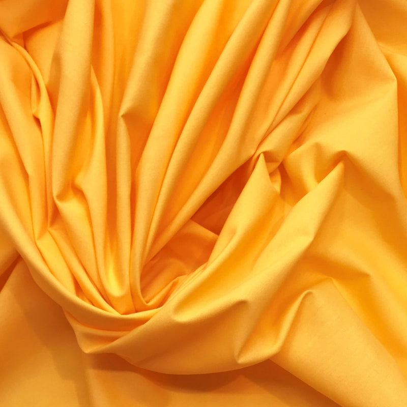 Mango Yellow Poly Cotton Fabric - Mango Yellow, 59/60" Width (1 Yard)