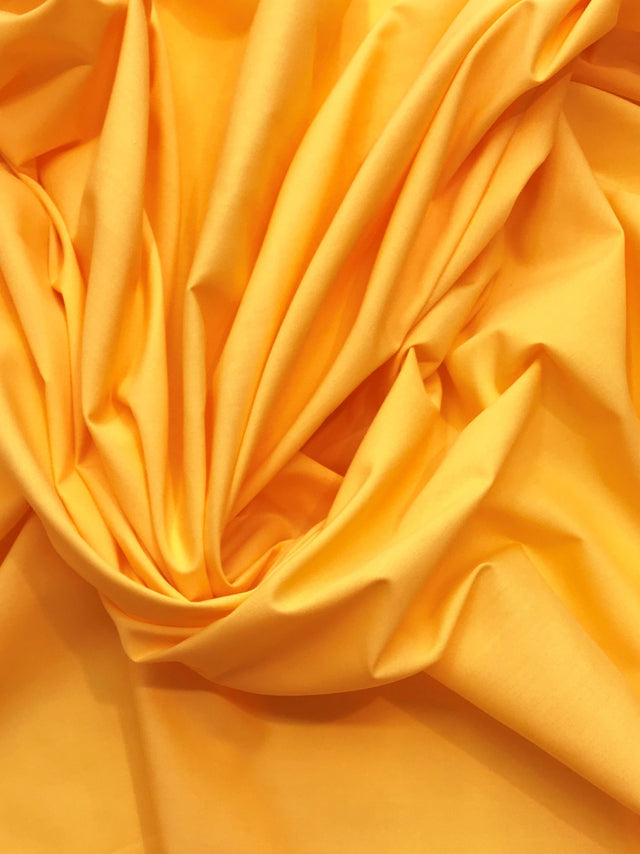 Mango Yellow Poly Cotton Fabric - Mango Yellow, 59/60" Width (1 Yard)