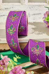 2.5" x 10 Yard Purple Mardi Gras Ribbon