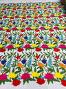 Maria Multi Color Mexican Sarape Floral Design Embroidered Mesh Lace Fabric - Multi Color Floral, Ivory Mesh, 54" Width (1 Yard)