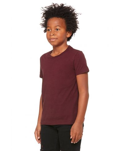 Bella Canvas 3001Y Airlume Combed And Ring-Spun Cotton Fabric - Maroon, Short Sleeve, Youth Tee (1 Unit)