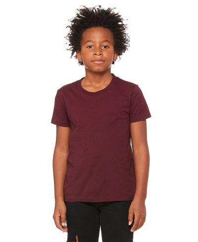 Bella Canvas 3001Y Airlume Combed And Ring-Spun Cotton Fabric - Maroon, Short Sleeve, Youth Tee (1 Unit)