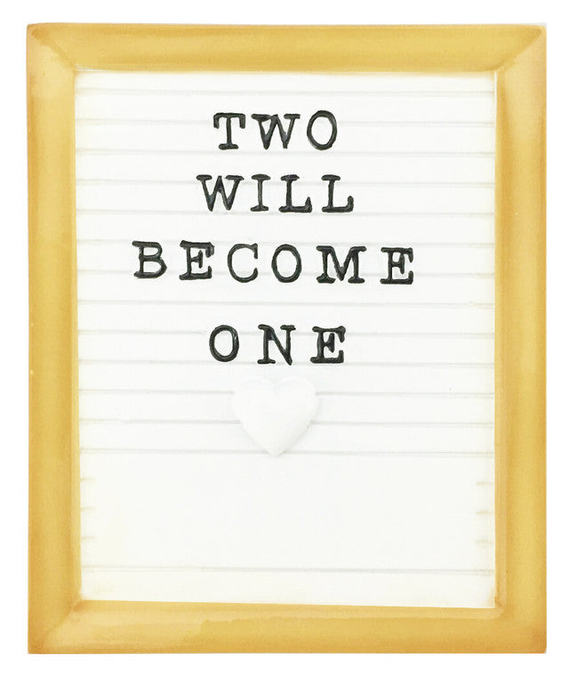 3.5 Inch Two Will Become One Letter Board Customizable Christmas Ornament Keepsake