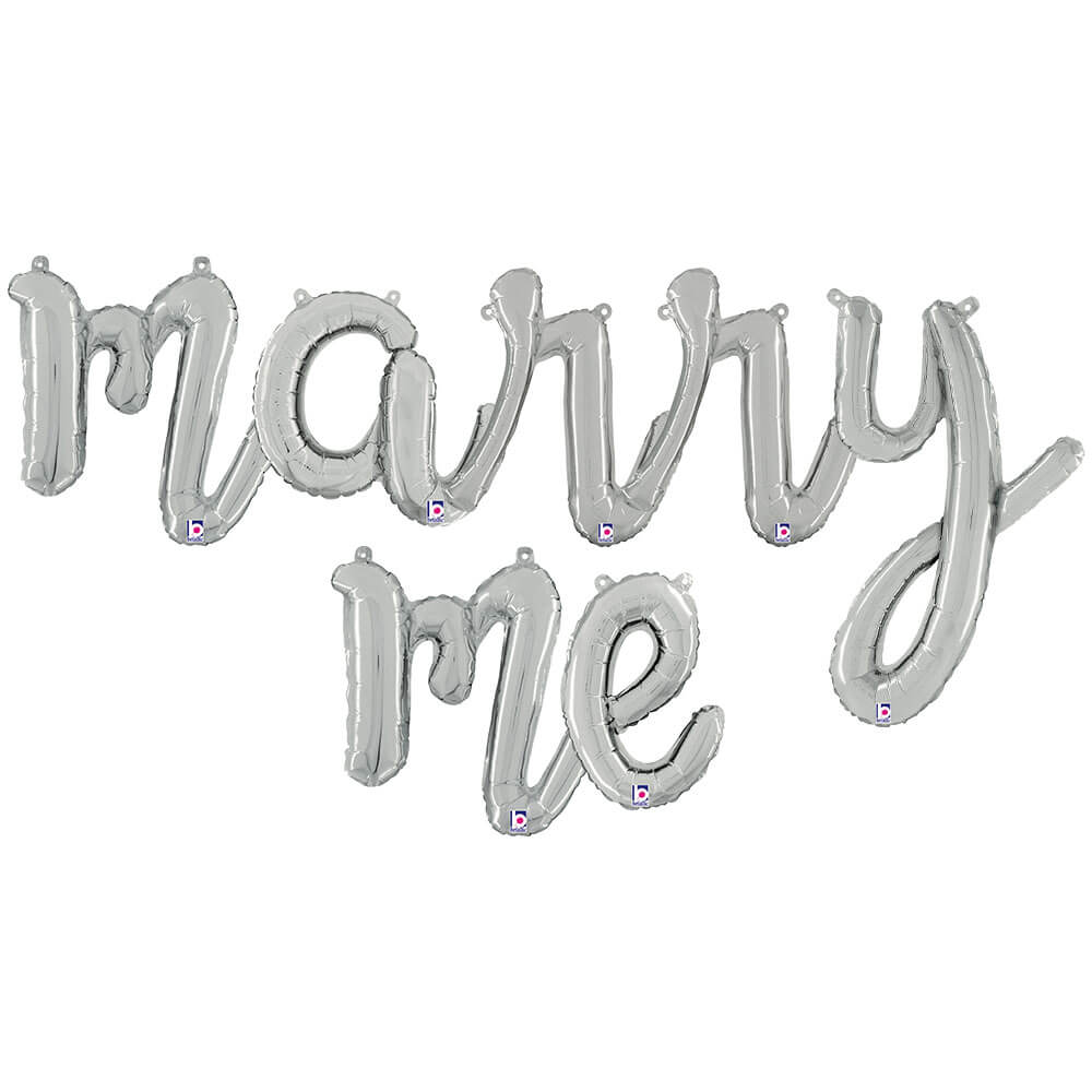 Foil Balloon MARRY ME Script Letters Kit