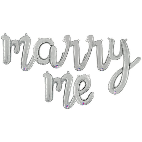 Foil Balloon MARRY ME Script Letters Kit