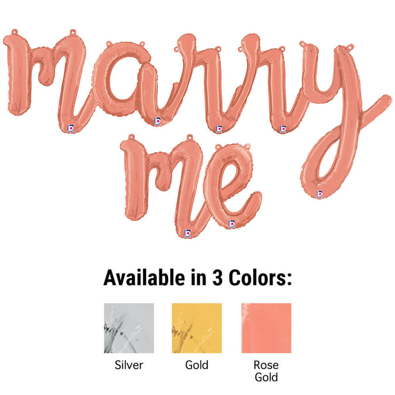 Foil Balloon MARRY ME Script Letters Kit