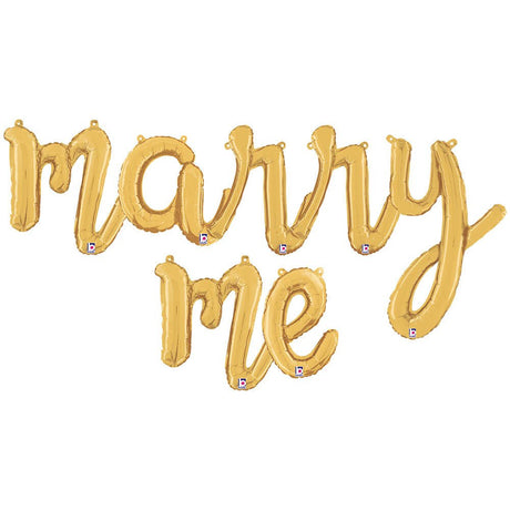 Foil Balloon MARRY ME Script Letters Kit