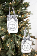 6 Inch Country Mason Jar Ornament Decorative Christmas Hanging Ornament
