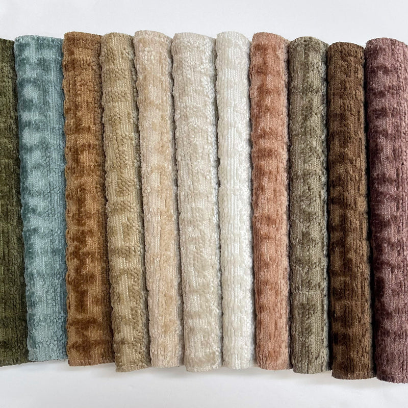 Chenille Upholstery Fabric Matrix Tone-On-Tone