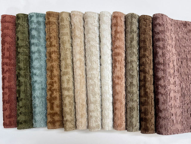 Chenille Upholstery Fabric Matrix Tone-On-Tone