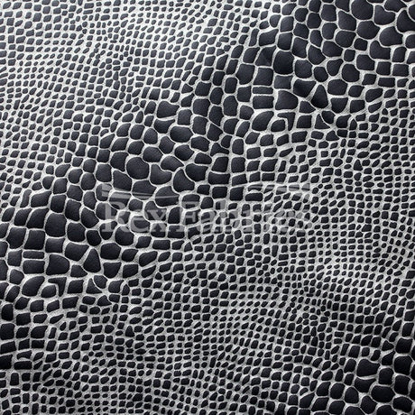 Matte Rocks Nylon Spandex Fabric - Silver/Black Hologram Snake Print, 58/60" Width (1 Yard)