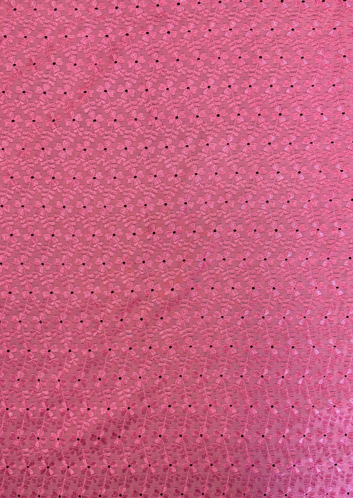 Heavy Eyelet Mauve Polyester Cotton Fabric - Mauve Floral Embroidery, 41"-42" Width