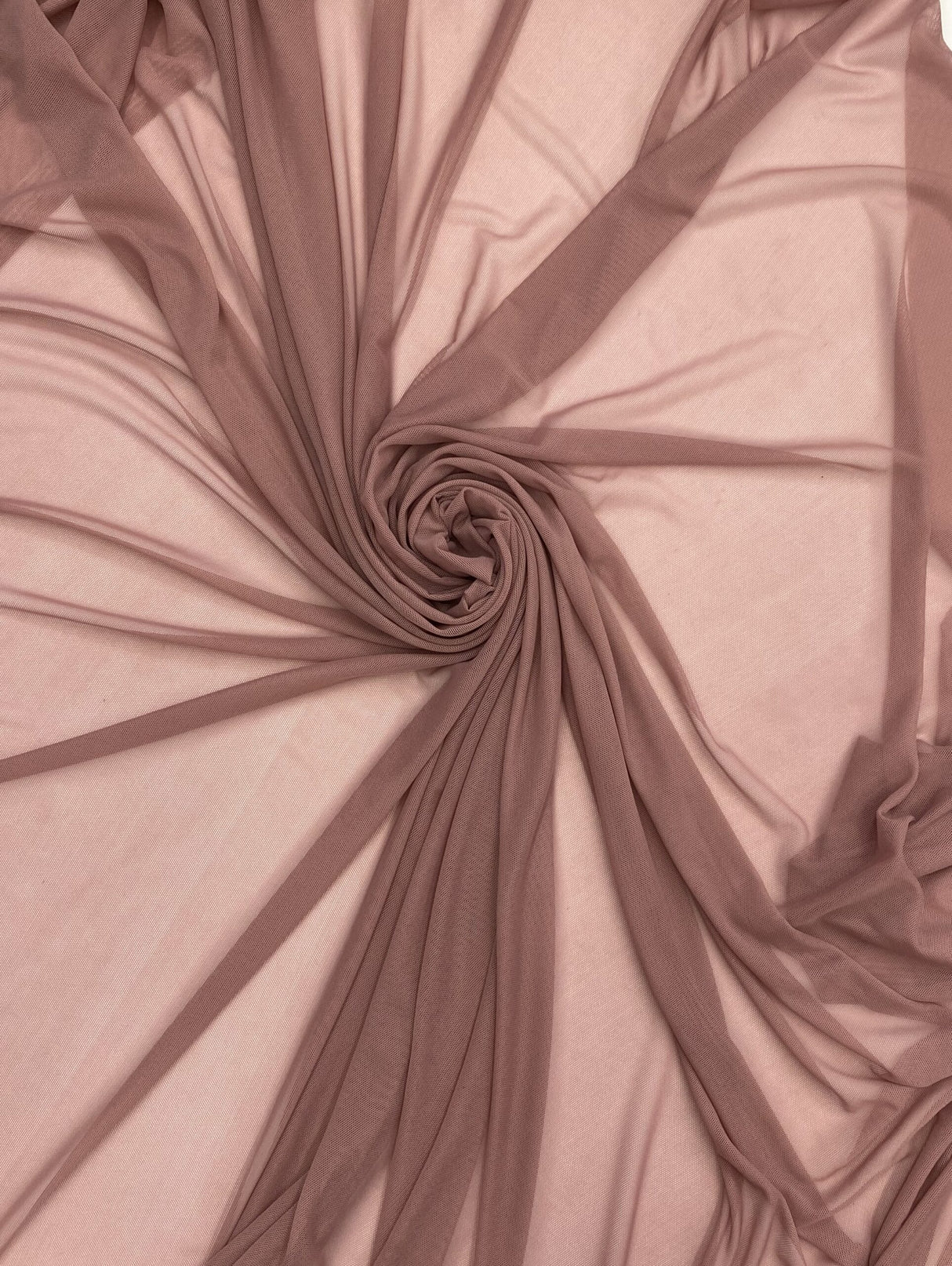 Power Mesh Nylon Spandex Fabric - Mauve, Sheer, 60" Width (1 Yard)