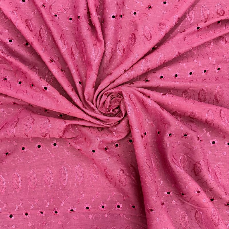 Mauve Medium Eyelet Polyester Cotton Fabric - Mauve, Solid, 41"-42" Width