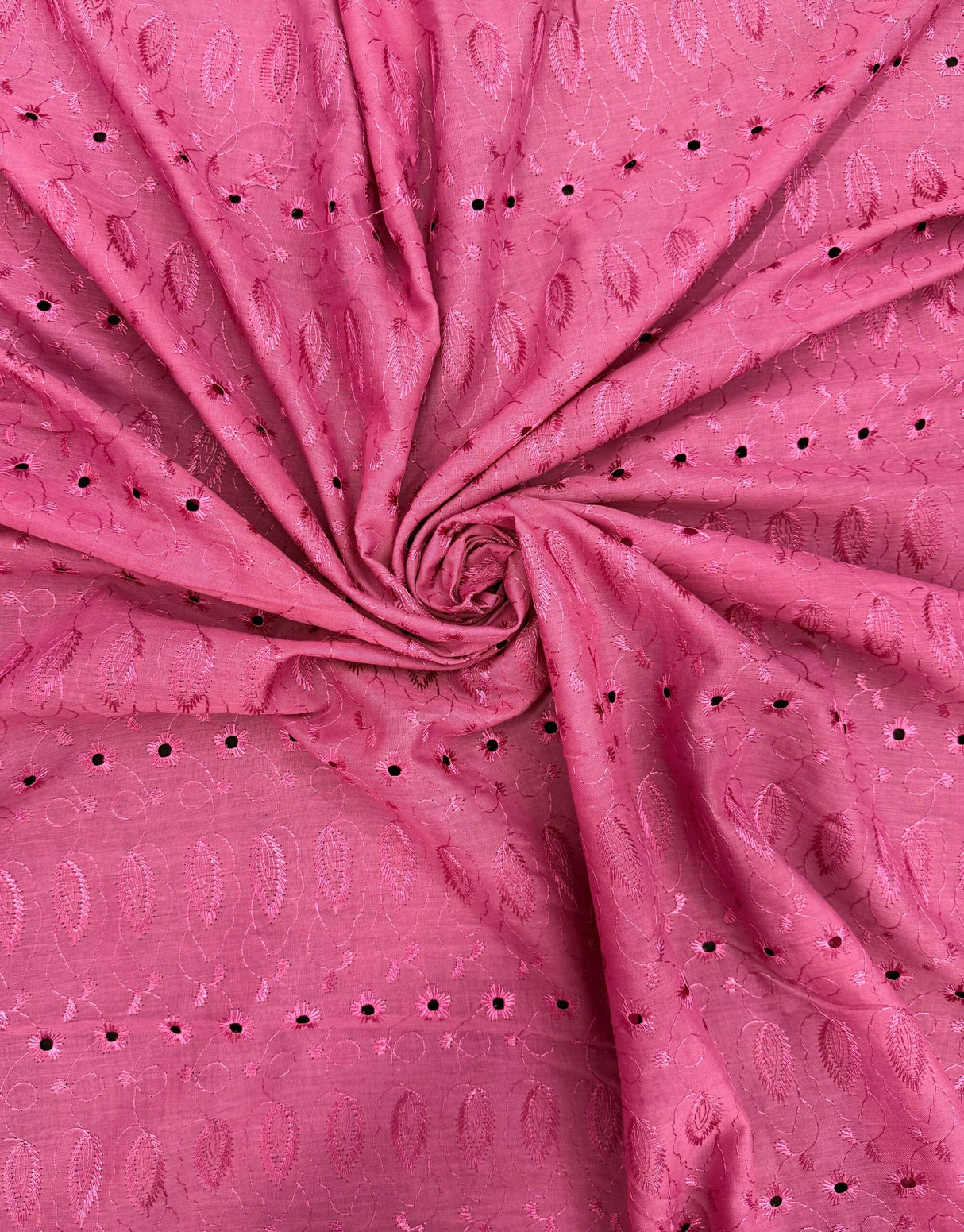 Mauve Medium Eyelet Polyester Cotton Fabric - Mauve, Solid, 41"-42" Width