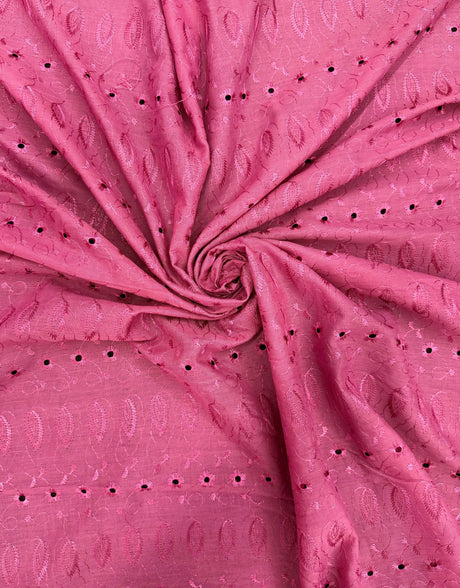 Mauve Medium Eyelet Polyester Cotton Fabric - Mauve, Solid, 41"-42" Width