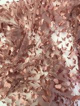 3D Butterflies Mauve 100 Percent Polyester Mesh Fabric - Mauve 3D Butterflies, 54" Width (1 Yard)