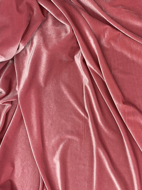 Mauve Stretch Velvet Fabric - Mauve, 58"-60" Width