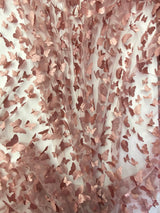 1 Yard Mauve 3D Satin Butterfly Mesh Fabric for Costumes, Dresses, and Decor Projects 54 Inch Wide