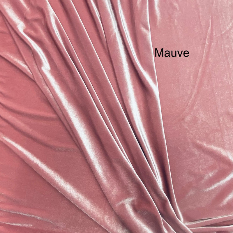 Mauve Stretch Velvet Fabric - Mauve, 58"-60" Width