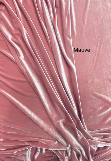 Mauve Stretch Velvet Fabric - Mauve, 58"-60" Width