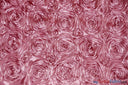 Rosette Satin Polyester Fabric - 3D Satin Floral Embroidery, 52/54" Width (Yards, Bolts, Sample Swatch)