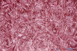 Rosette Satin Polyester Fabric - 3D Satin Floral Embroidery, 52/54" Width (Yards, Bolts, Sample Swatch)