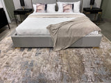Maximus 185 Polyester Viscose Blend Fabric - Beige/Golden Watercolor Abstract Design, Flat Weave, 7'6" X 10'3" (1 Rug)