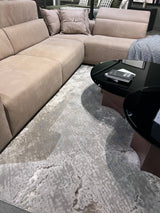 Maximus 232 Polyester Viscose Blend Fabric - Gray/Silver Abstract Design, Color-Changing Flat Weave, 7'6" X 10'3" (1 Rug)
