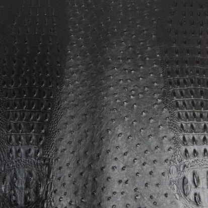 Black Mutant Ostrich Gator Embossed Vinyl Fabric,