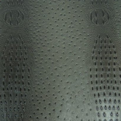 Charcoal Mutant Ostrich Gator Embossed Vinyl Fabric,