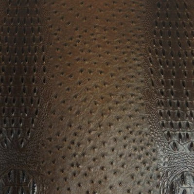Brown Mutant Ostrich Gator Embossed Vinyl Fabric,