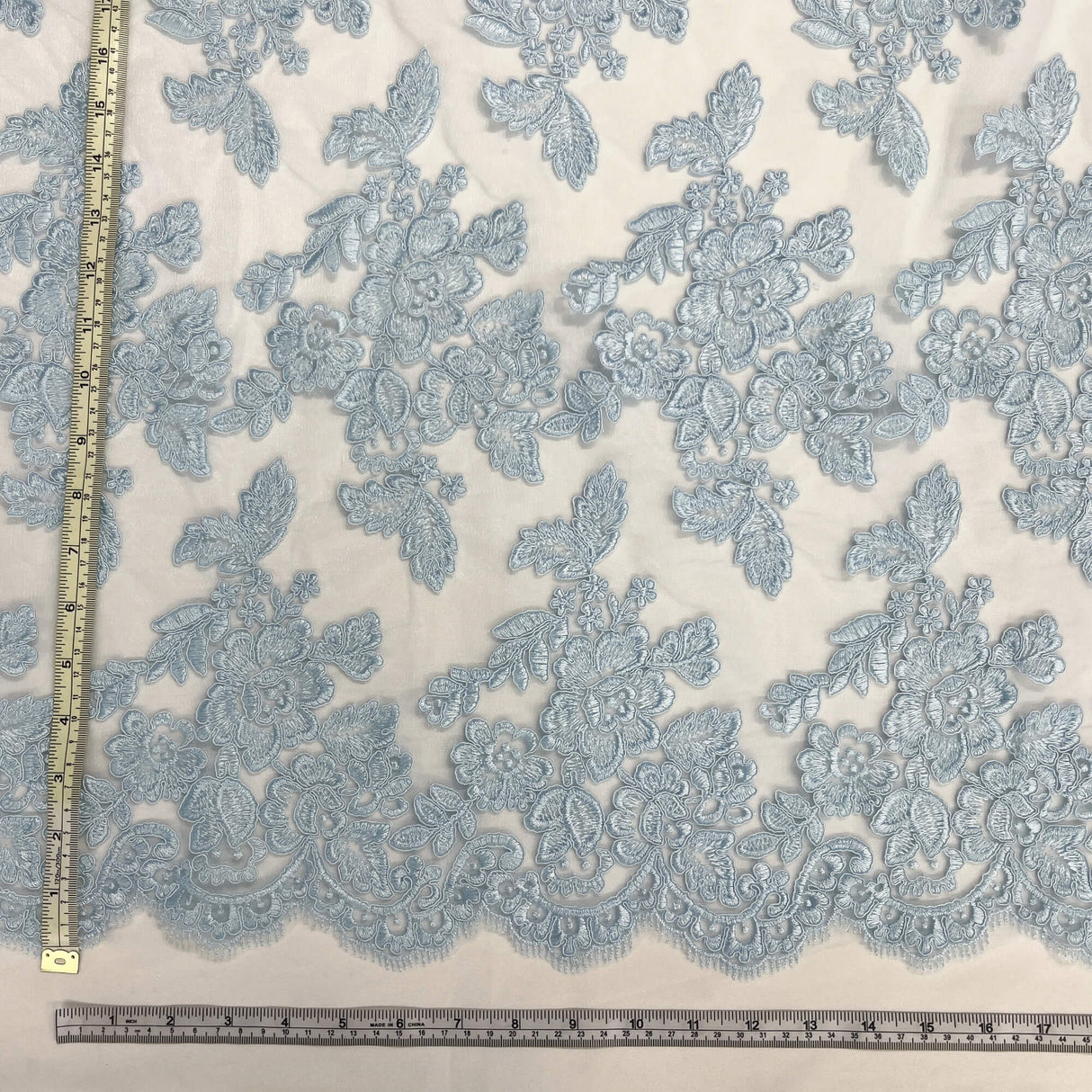 Corded Bridal Lace Embroidered Net Mesh