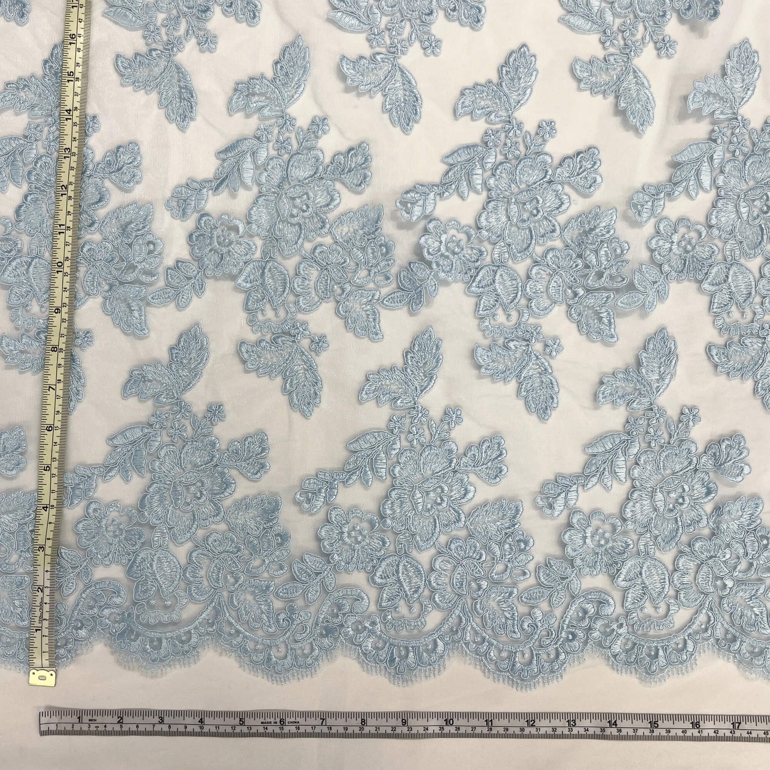 Corded Bridal Lace Embroidered Net Mesh