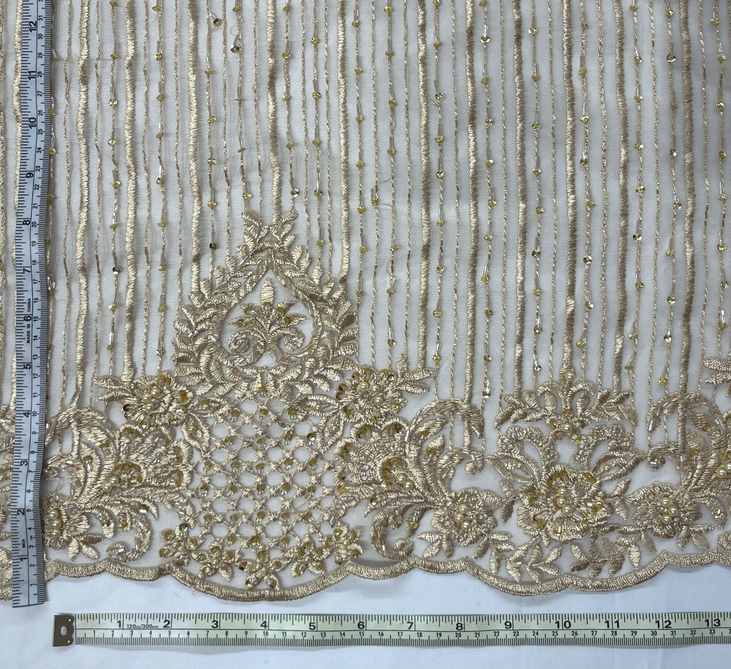 Beaded Embroidered Lace Mesh