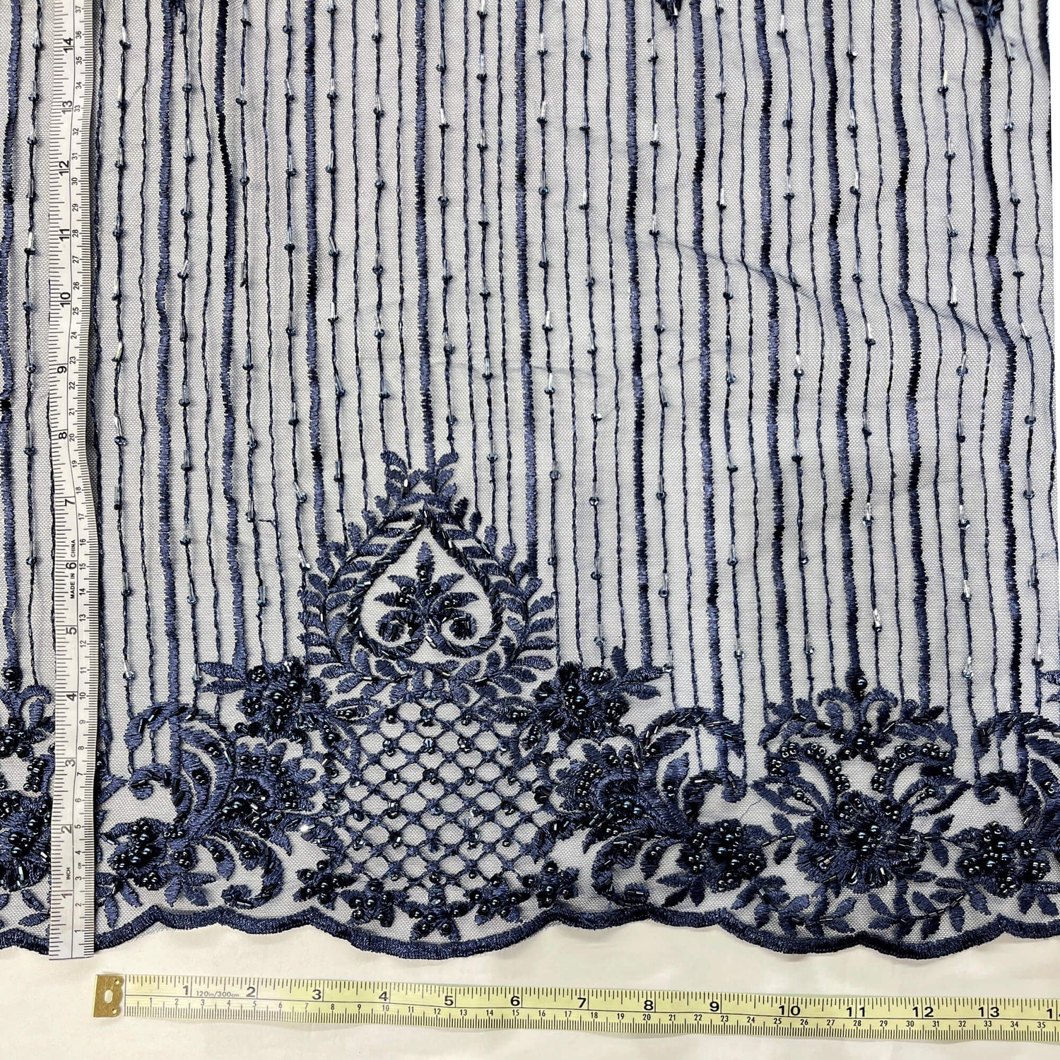 Beaded Embroidered Lace Mesh