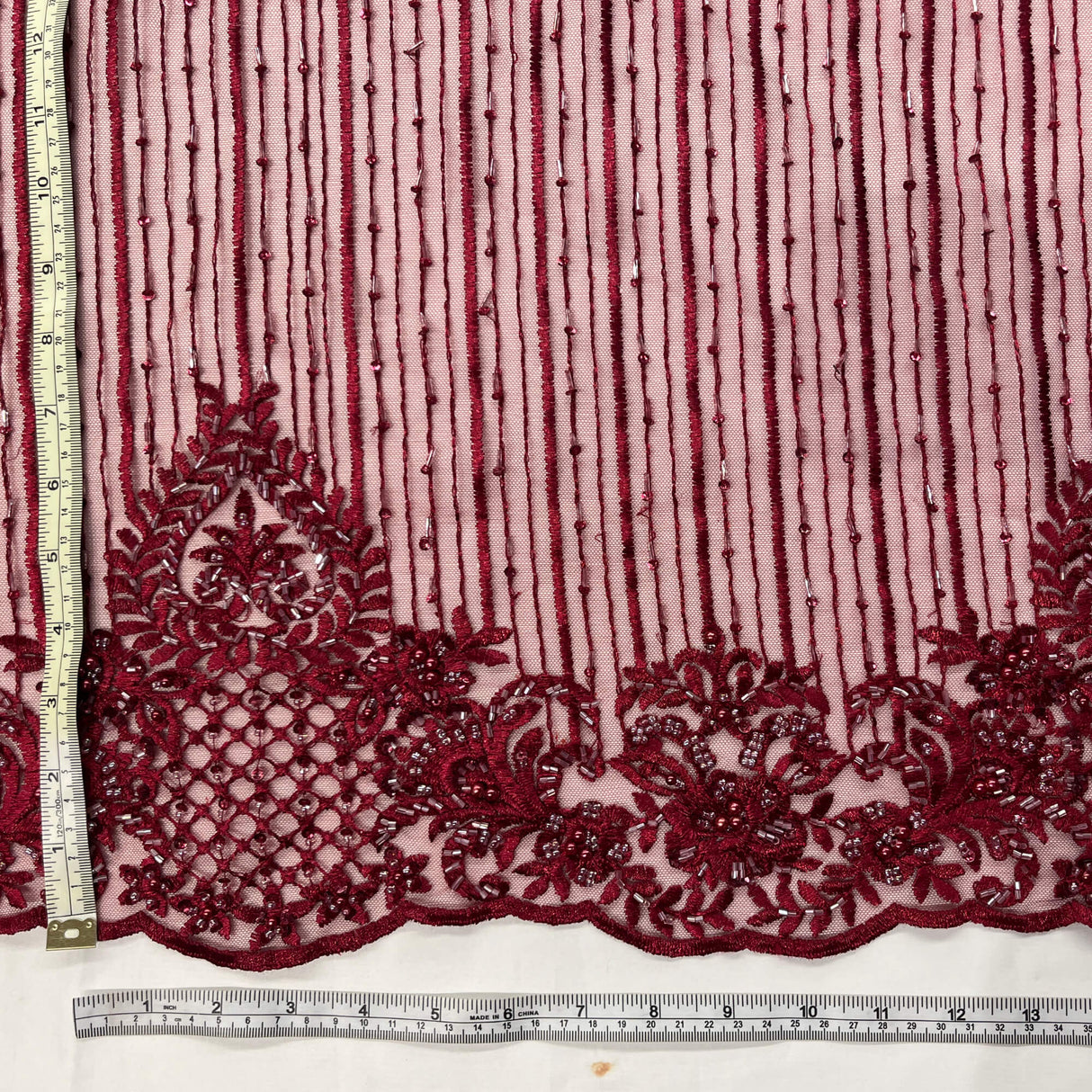 Beaded Embroidered Lace Mesh