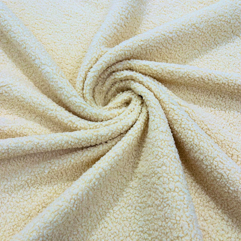 Mechanical Sherpa Stretch Polyester Sherpa Fabric - Black, Fuchsia, Green, Ivory/Beige, Sage Green, 58-60" Width (1 Yard)