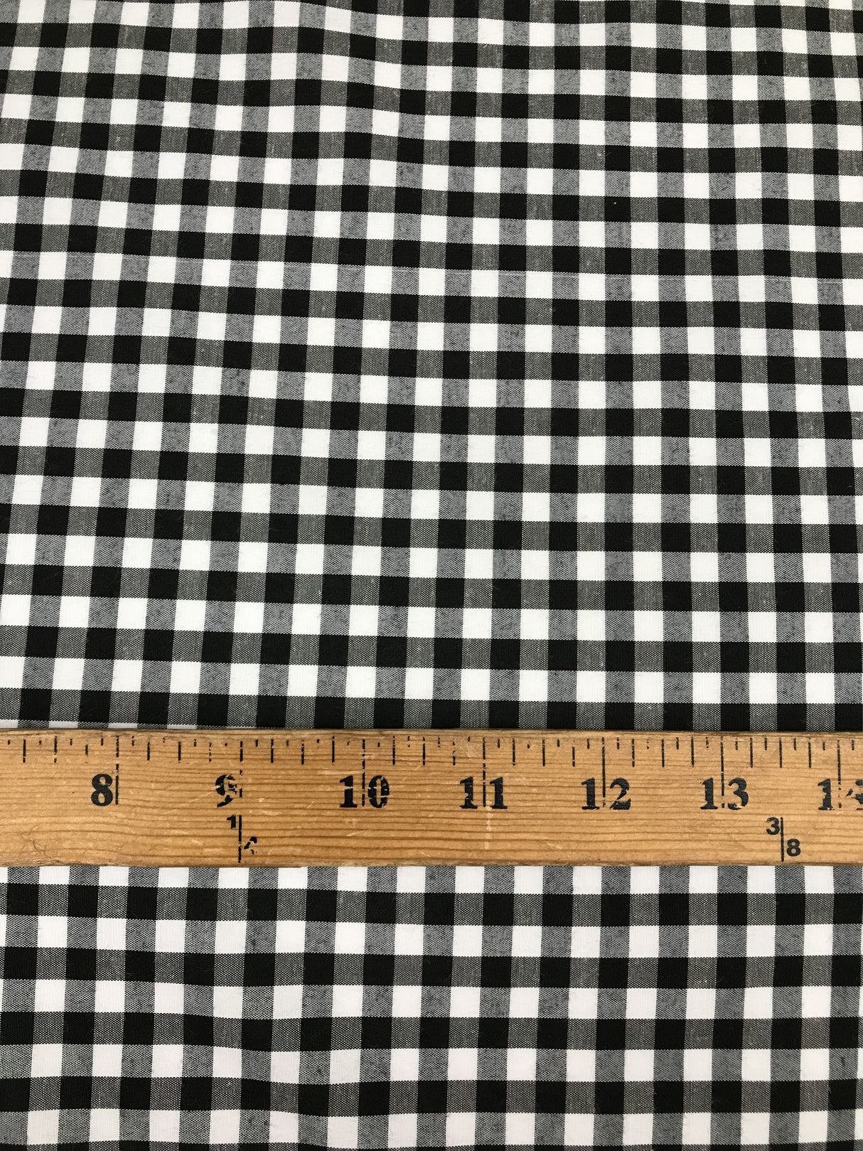 1/4 Black Gingham Checkered Poly Cotton Fabric - Black Gingham, 58/59" Width