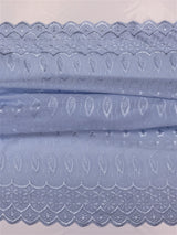 Baby Blue Medium Eyelet Polyester Cotton Fabric - Baby Blue, Solid, 41"- 42" Wide