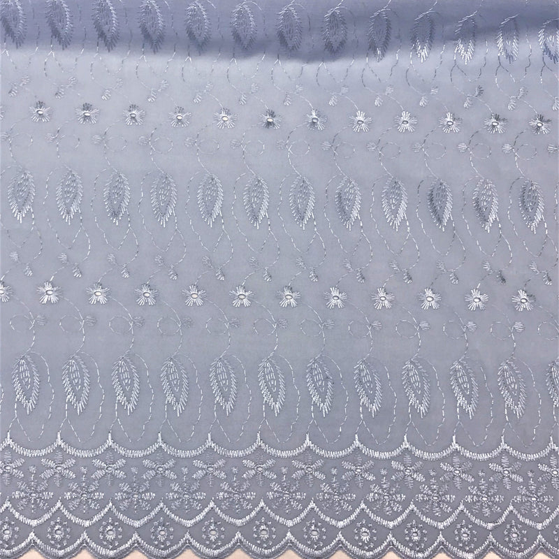 Baby Blue Medium Eyelet Polyester Cotton Fabric - Baby Blue, Solid, 41"- 42" Wide