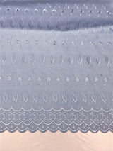 Baby Blue Medium Eyelet Polyester Cotton Fabric - Baby Blue, Solid, 41"- 42" Wide