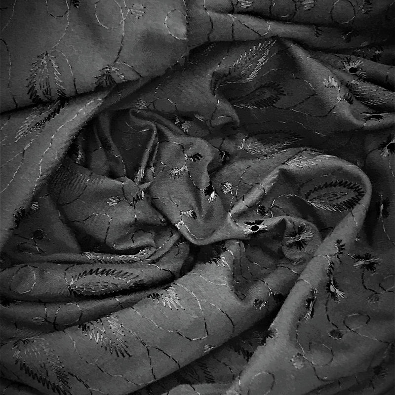 Black Medium Eyelet 80% Polyester 20% Cotton Fabric - Black, Solid, 41"-42" Width