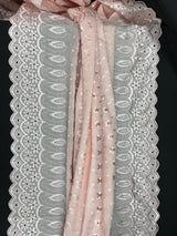 Blush Medium Eyelet Polyester Cotton Fabric - Blush, Small Eyelets, 41"-42" Width