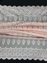 Blush Medium Eyelet Polyester Cotton Fabric - Blush, Small Eyelets, 41"-42" Width