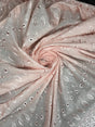Blush Medium Eyelet Polyester Cotton Fabric - Blush, Small Eyelets, 41"-42" Width