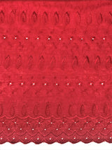 Cherry Medium Eyelet Polyester Cotton Fabric - Cherry, Solid, 41"-42" Width