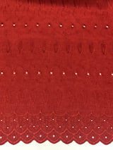 Cherry Medium Eyelet Polyester Cotton Fabric - Cherry, Solid, 41"-42" Width