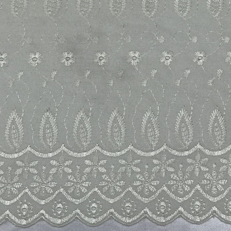Ivory Medium Eyelet 80% Polyester 20% Cotton Fabric - Ivory, Medium Eyelet, 41"-42" Width