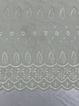 Ivory Medium Eyelet 80% Polyester 20% Cotton Fabric - Ivory, Medium Eyelet, 41"-42" Width